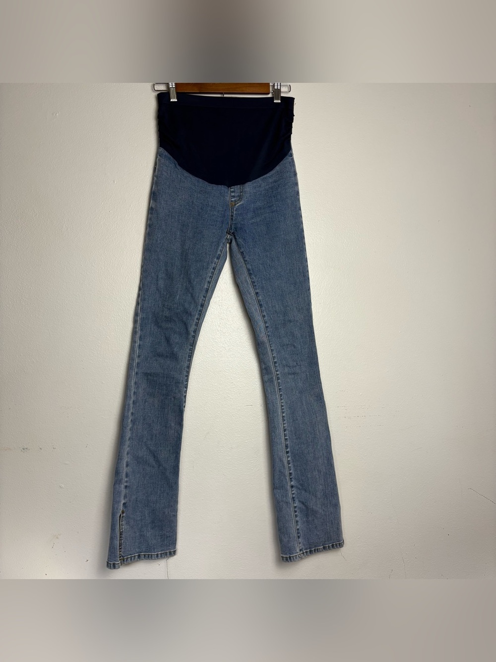 Bae Keep It Going Split Hem Jeans Maternity Over Belly Size XS